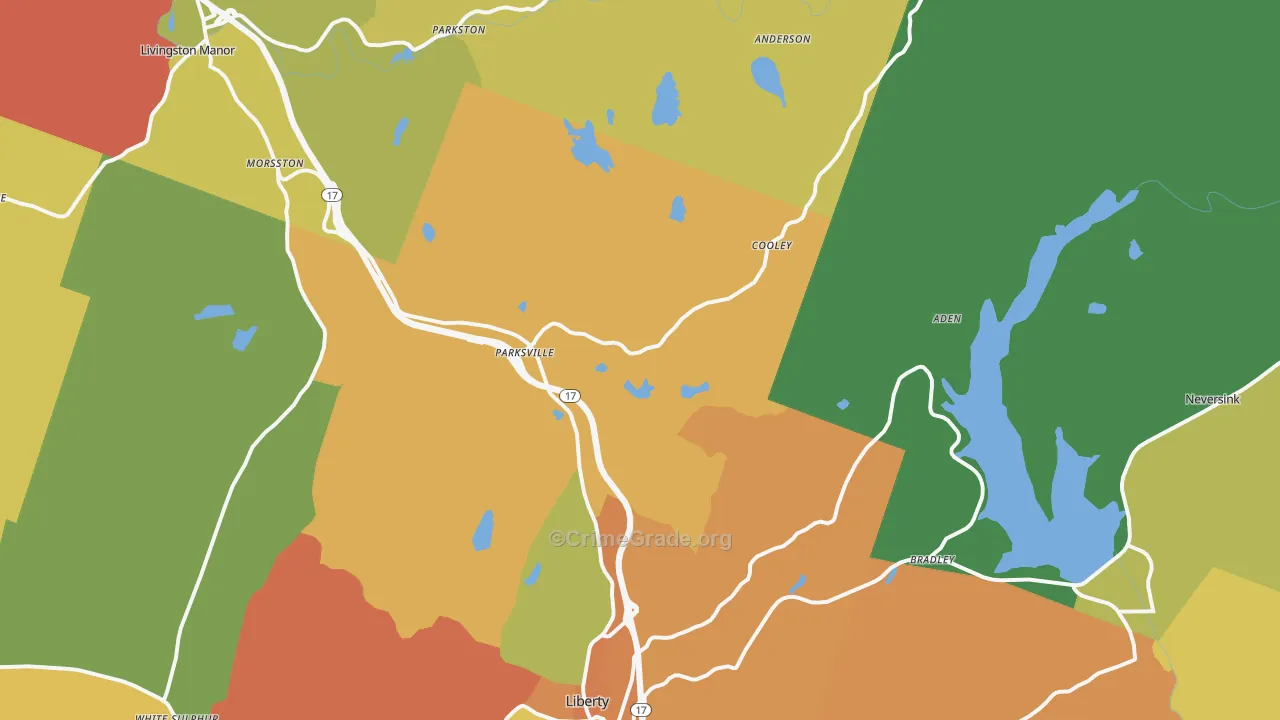 Parksville, NY Map of Assault Rates