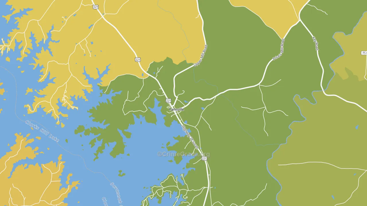 Parksville, SC Map of Assault Rates