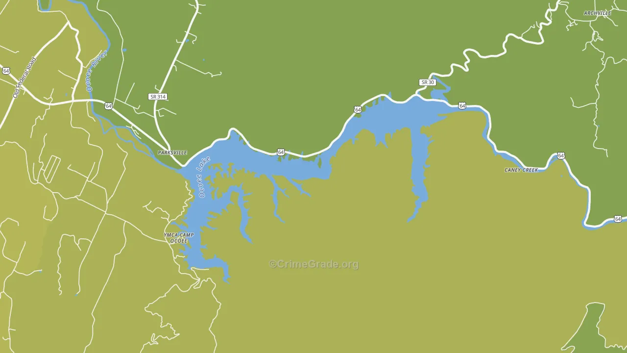 Parksville, TN Map of Assault Rates