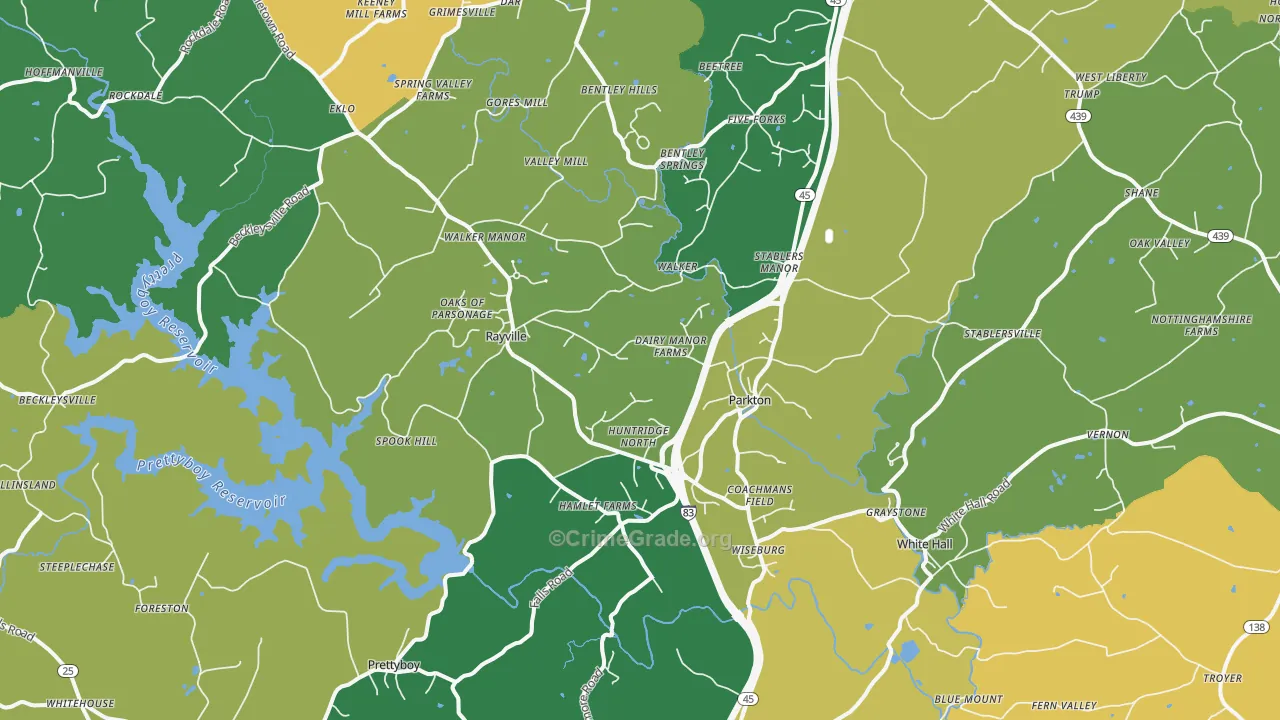 Parkton, MD Map of Assault Rates