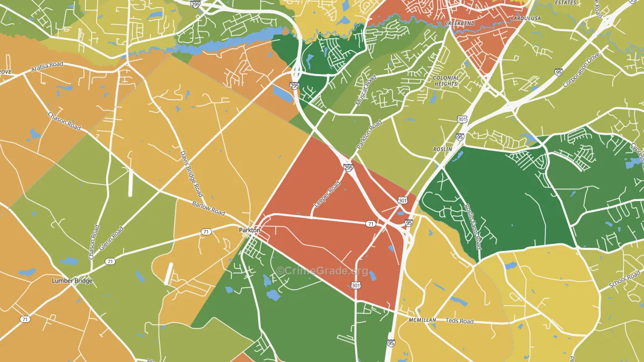 Parkton, NC Map of Assault Rates