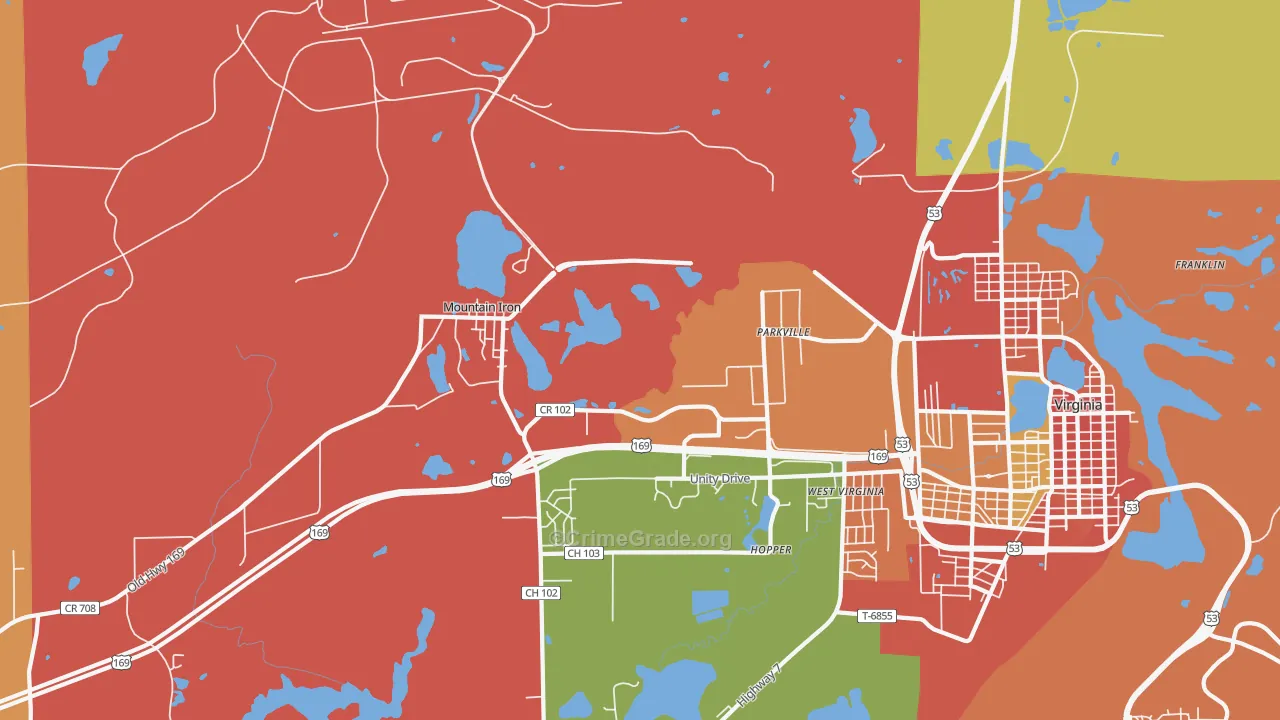 Parkville, MN Map of Assault Rates