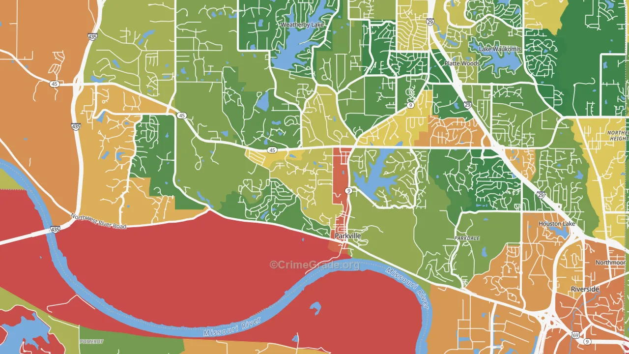 Parkville, MO Map of Assault Rates