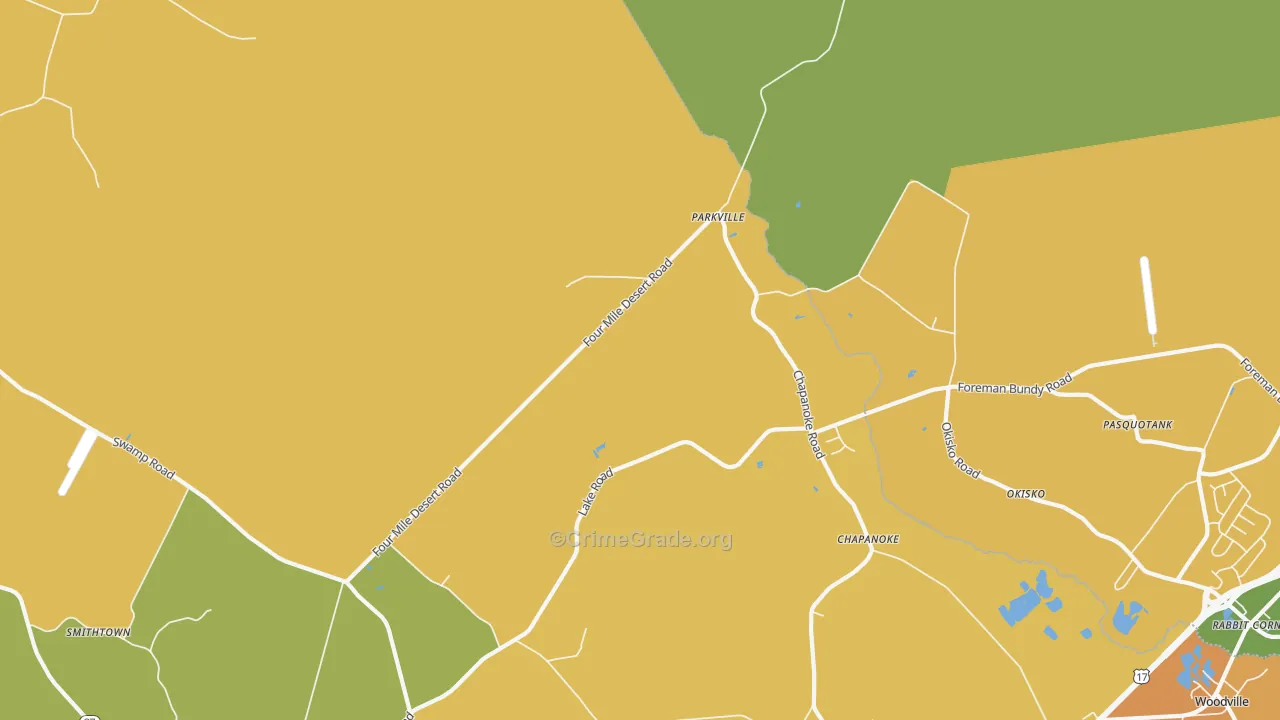 Parkville, NC Map of Assault Rates