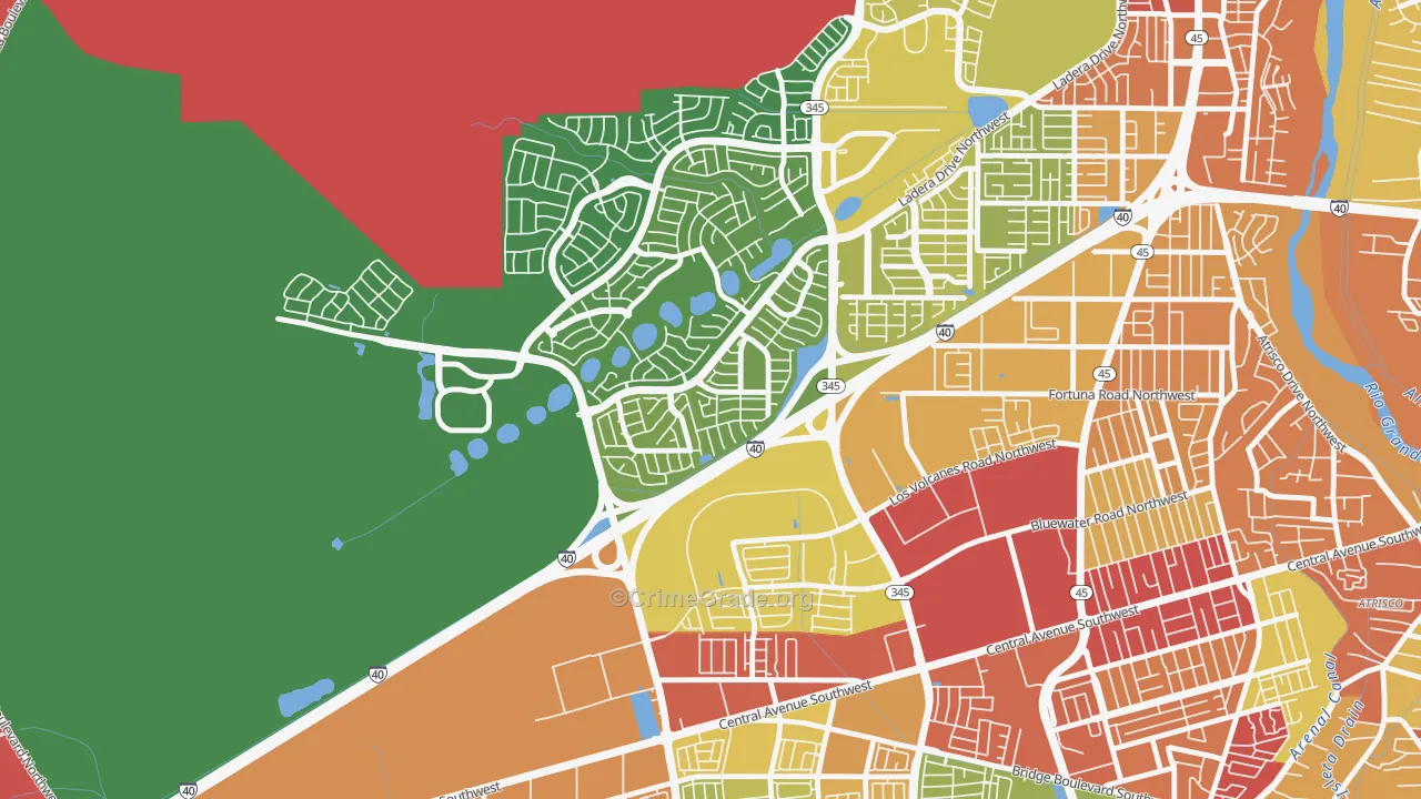 Parkway, Albuquerque, NM Map of Assault Rates
