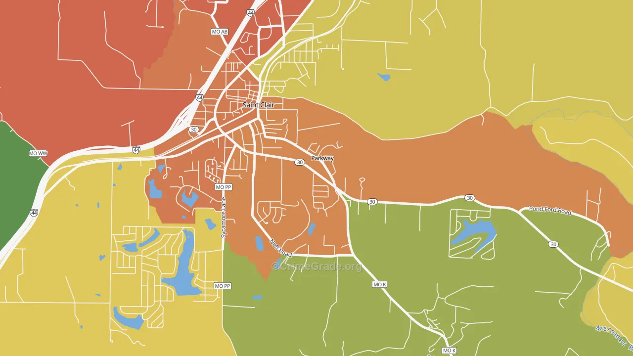 Parkway, MO Map of Assault Rates