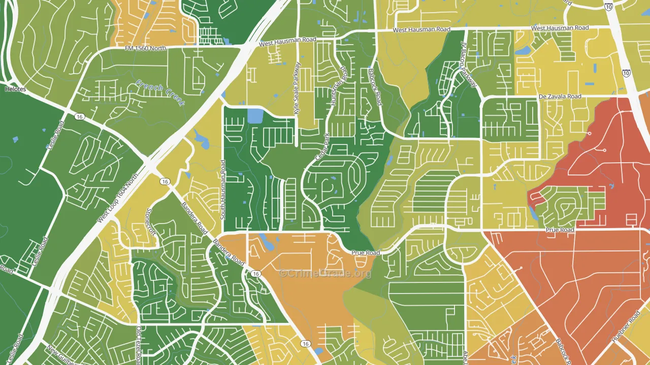 Parkwood Maintenance, San Antonio, TX Map of Assault Rates