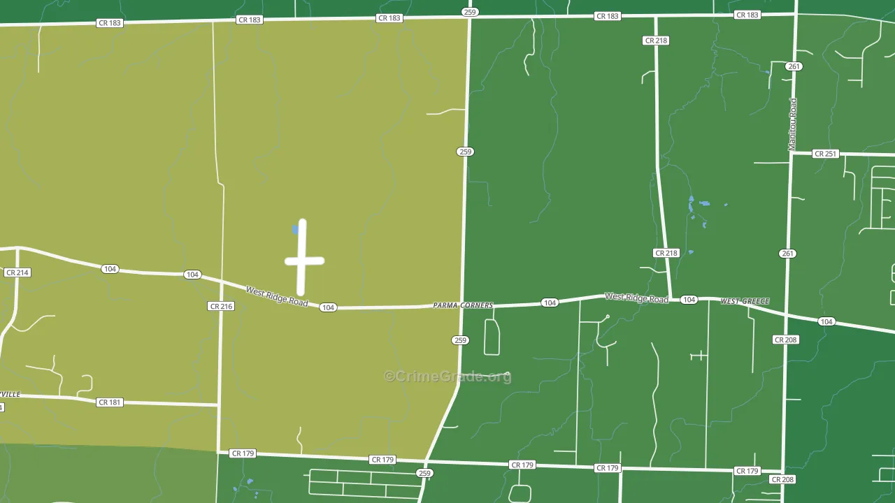 Parma Corners, NY Map of Assault Rates