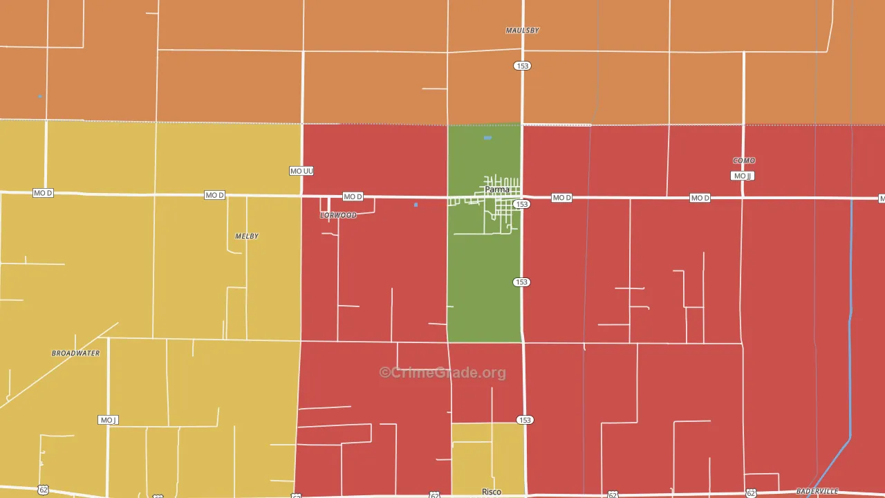 Parma, MO Map of Assault Rates