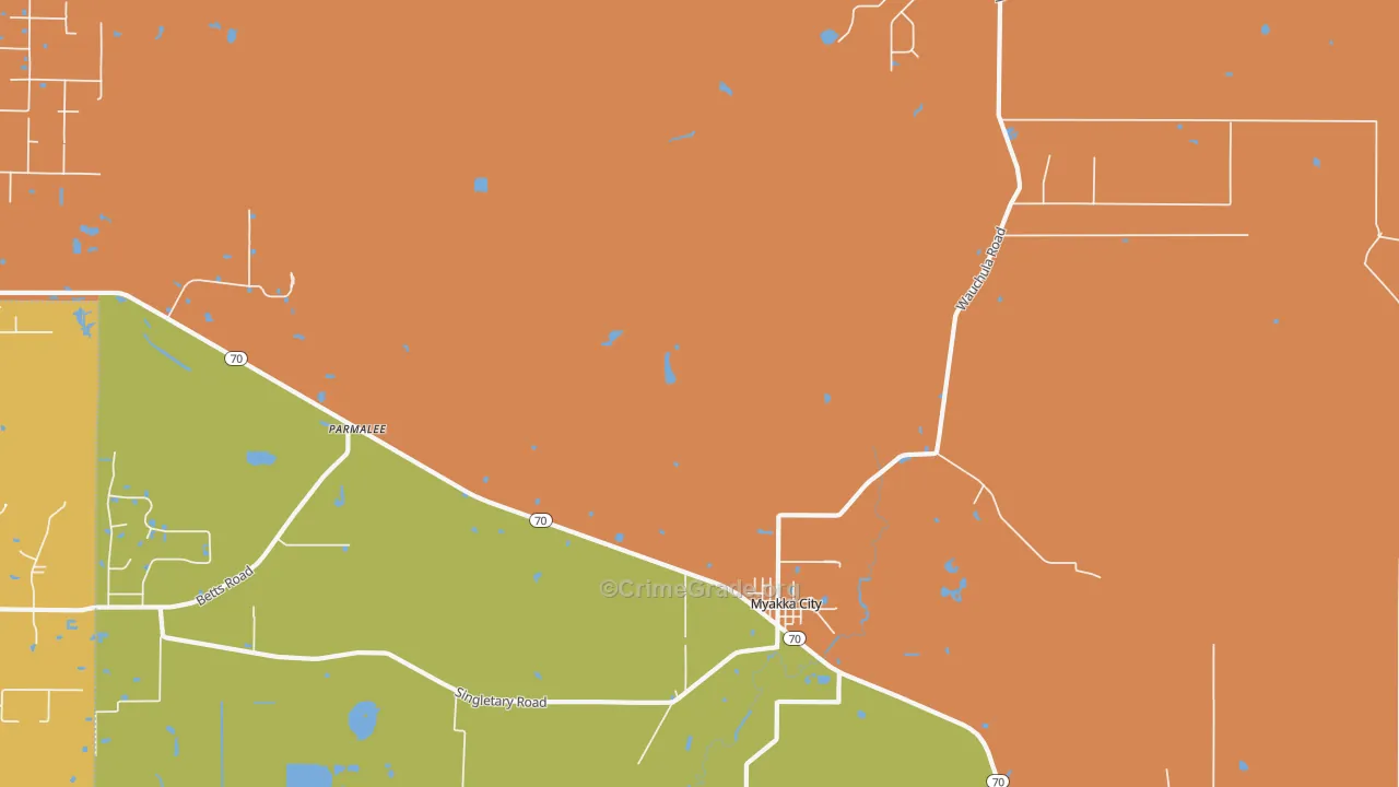 Parmalee, FL Map of Assault Rates