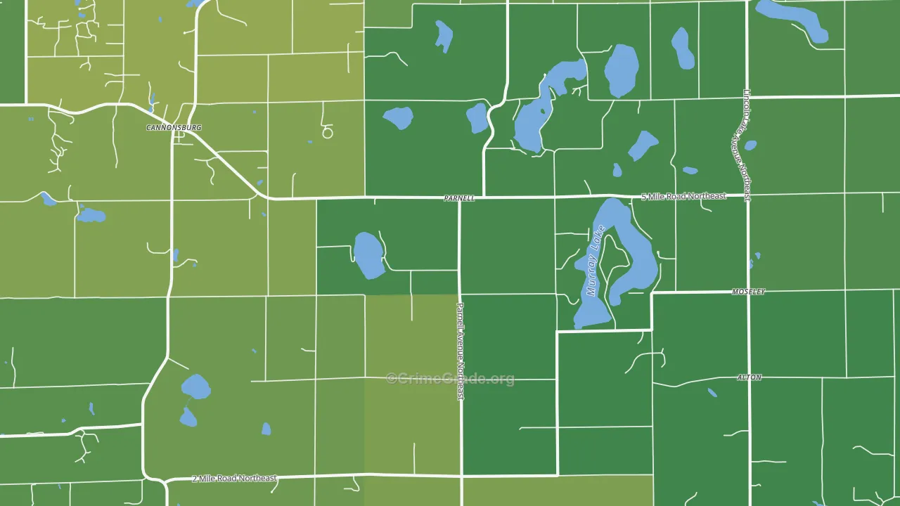 Parnell, MI Map of Assault Rates