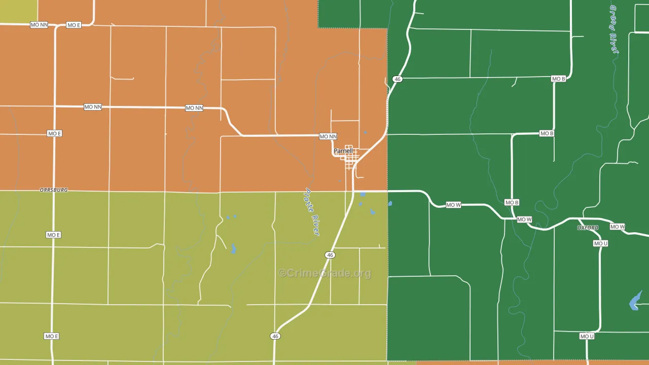 Parnell, MO Map of Assault Rates