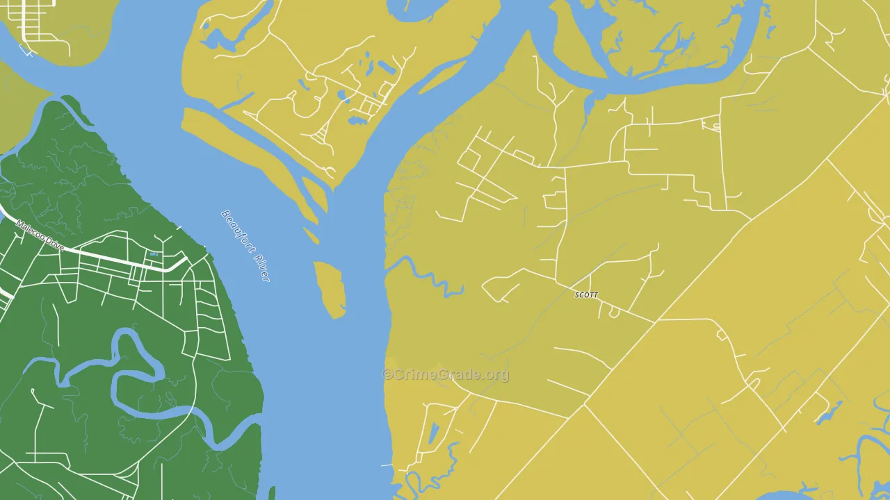 Parris Island, SC Map of Assault Rates