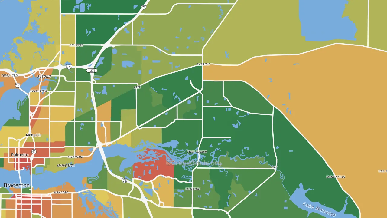 Parrish, FL Map of Assault Rates