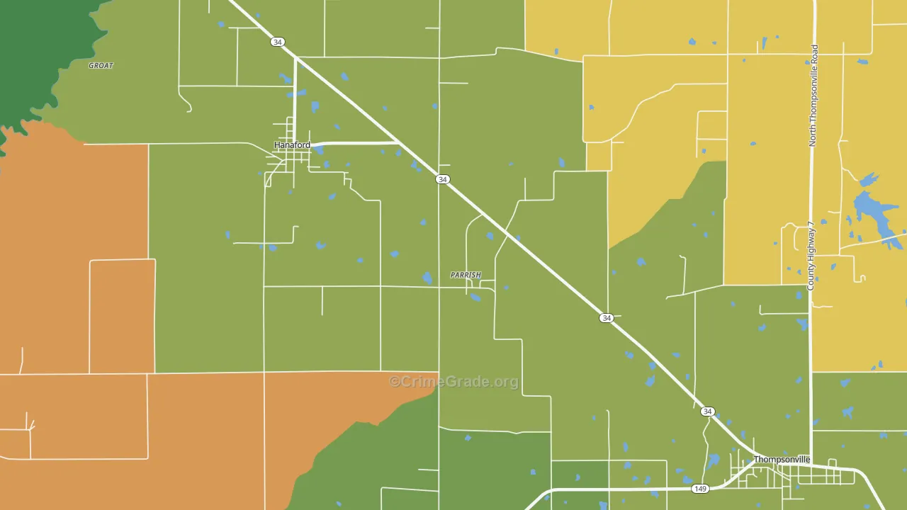 Parrish, IL Map of Assault Rates