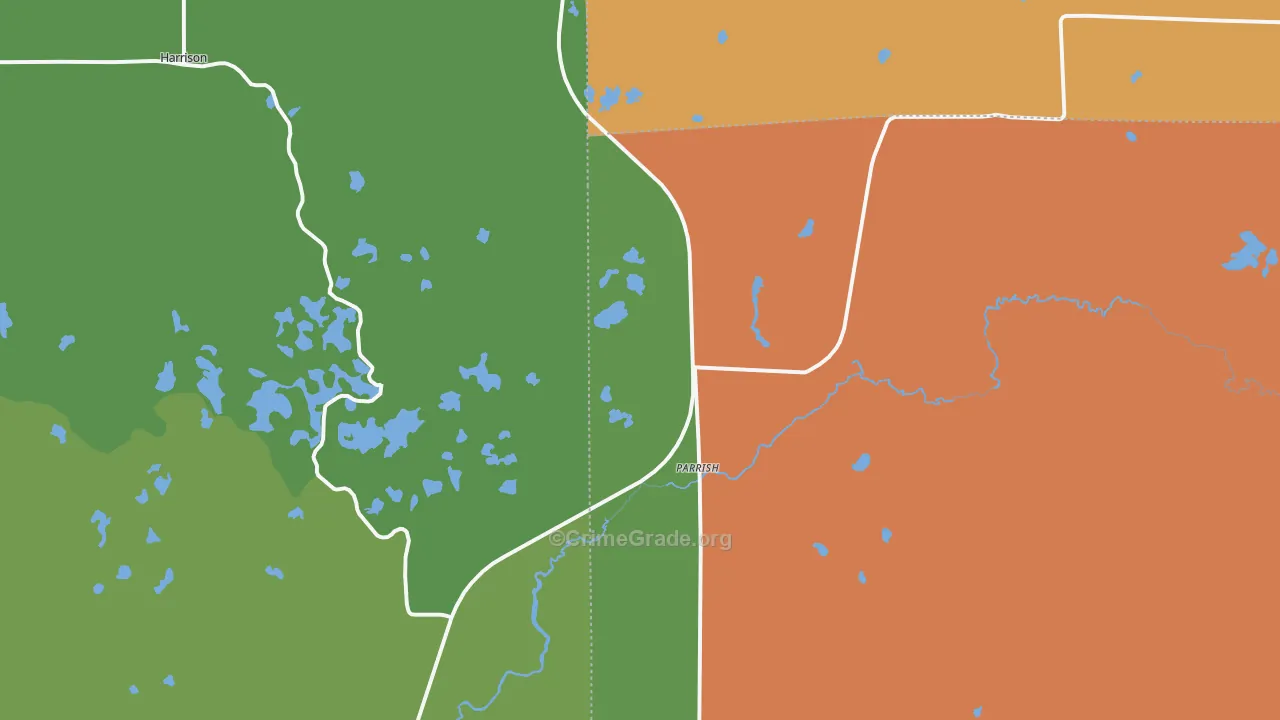 Parrish, WI Map of Assault Rates