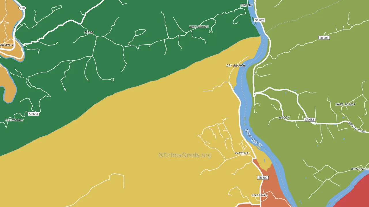 Parrott, VA Map of Assault Rates