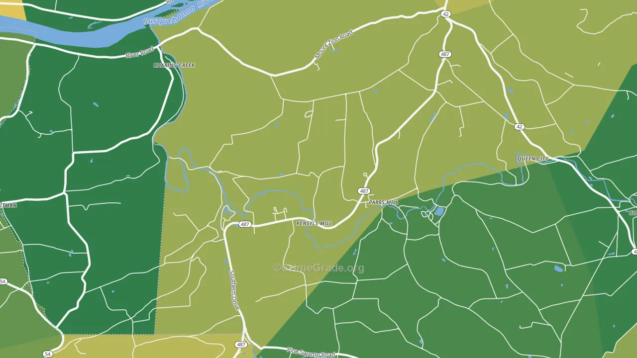 Parrs Mill, PA Map of Assault Rates