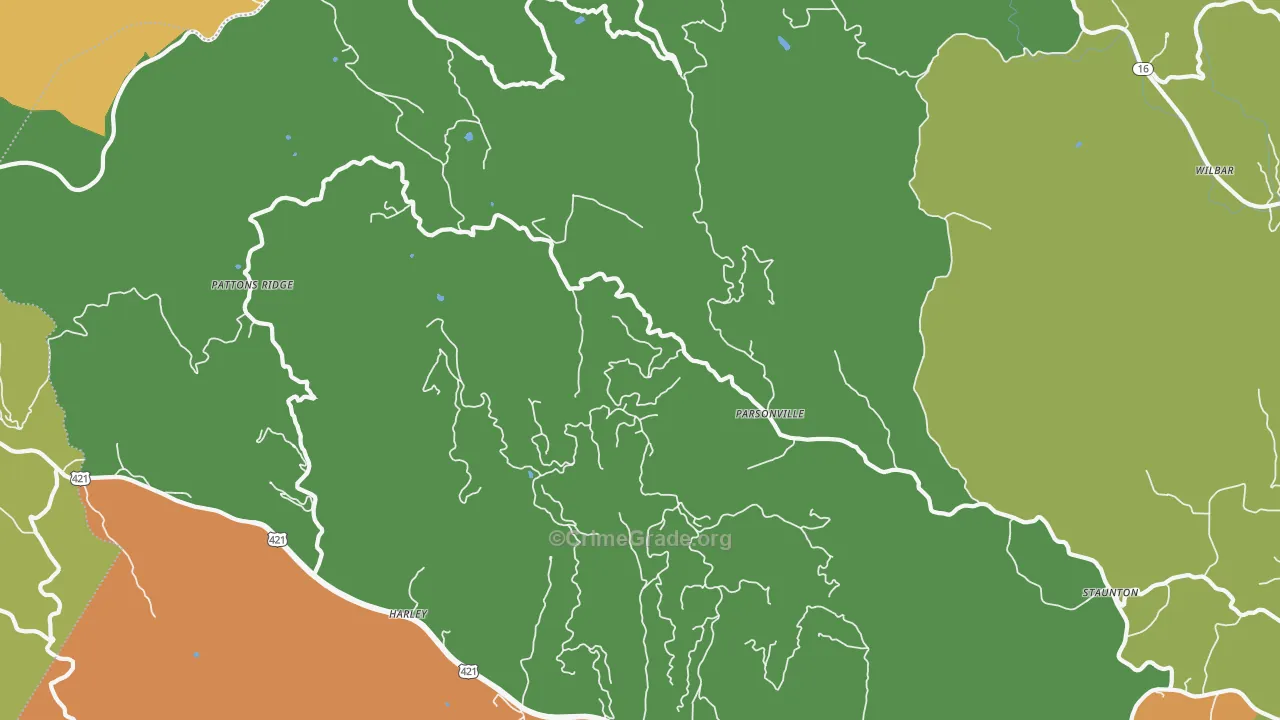 Parsonville, NC Map of Assault Rates