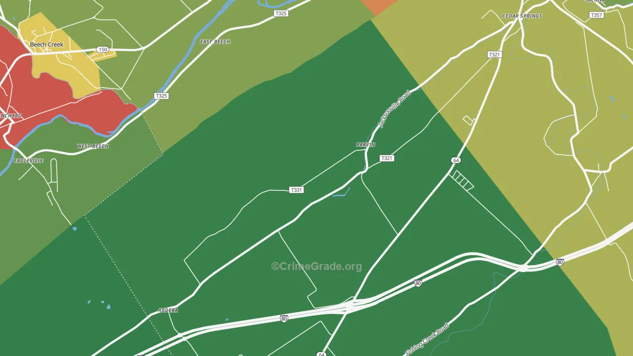 Parvin, PA Map of Assault Rates