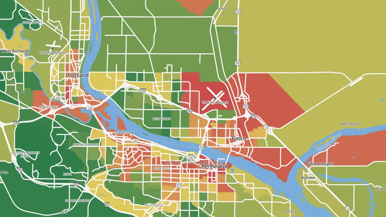 Pasco, WA Map of Assault Rates