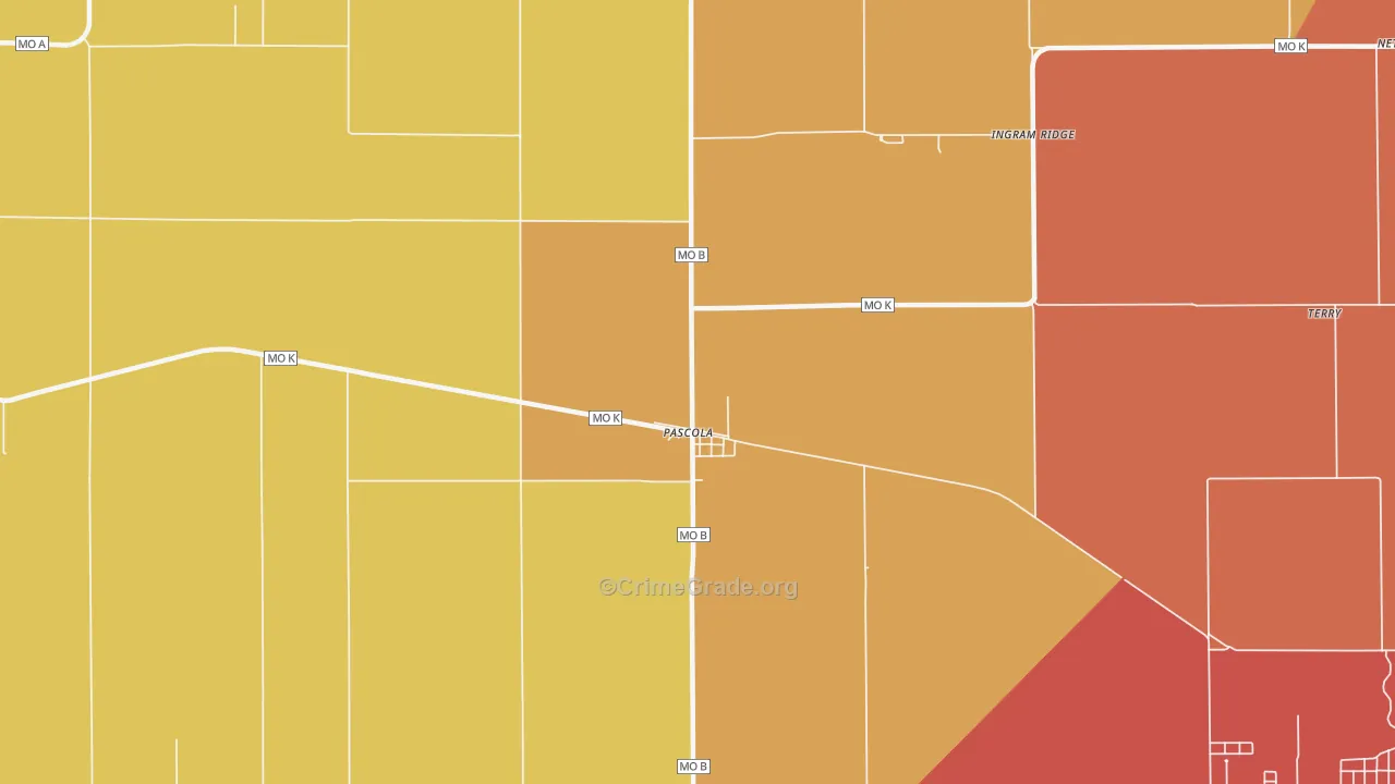 Pascola, MO Map of Assault Rates