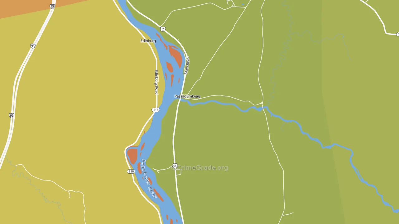Passadumkeag, ME Map of Assault Rates