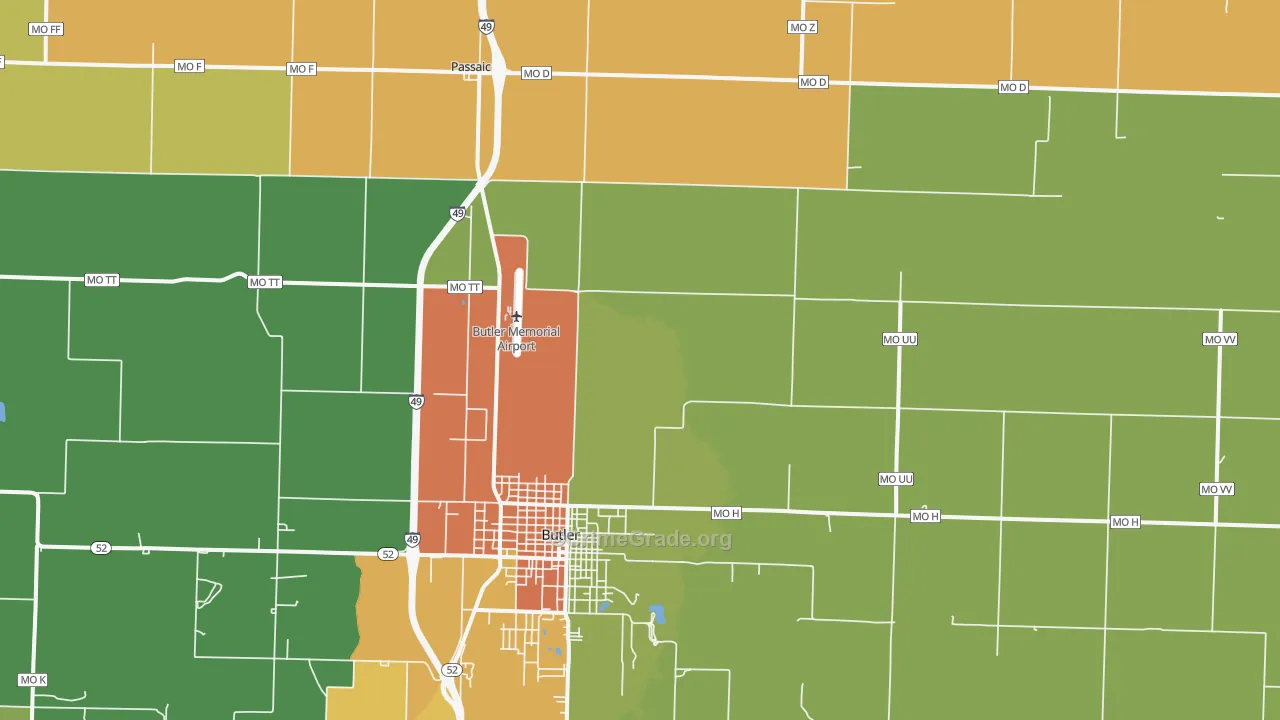 Passaic, MO Map of Assault Rates
