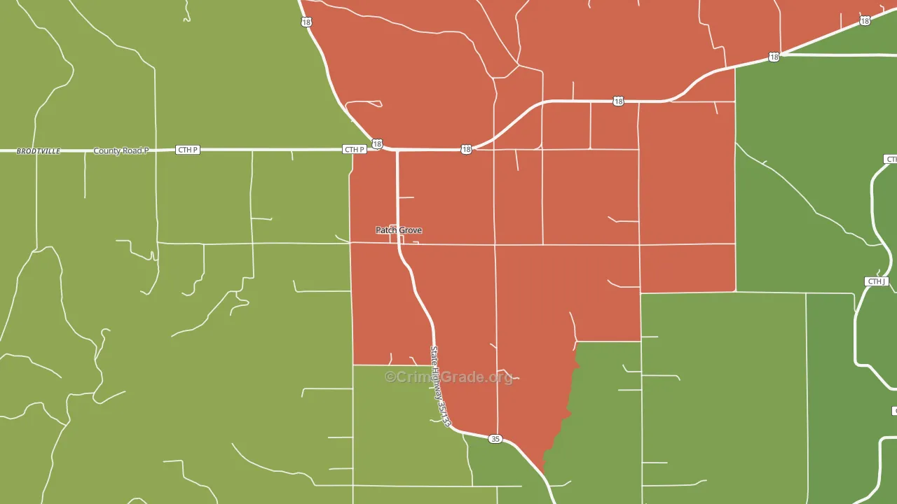 Patch Grove, WI Map of Assault Rates