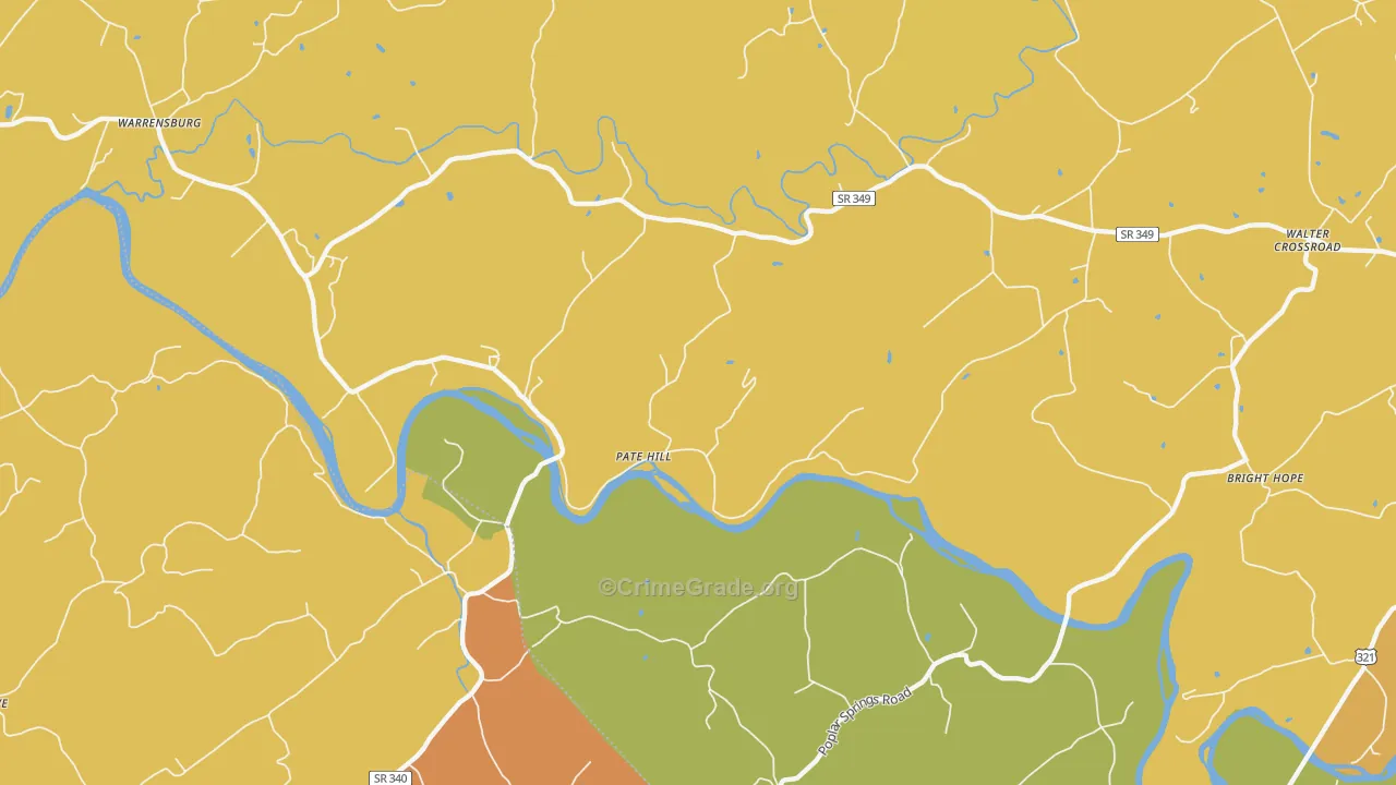 Pate Hill, TN Map of Assault Rates