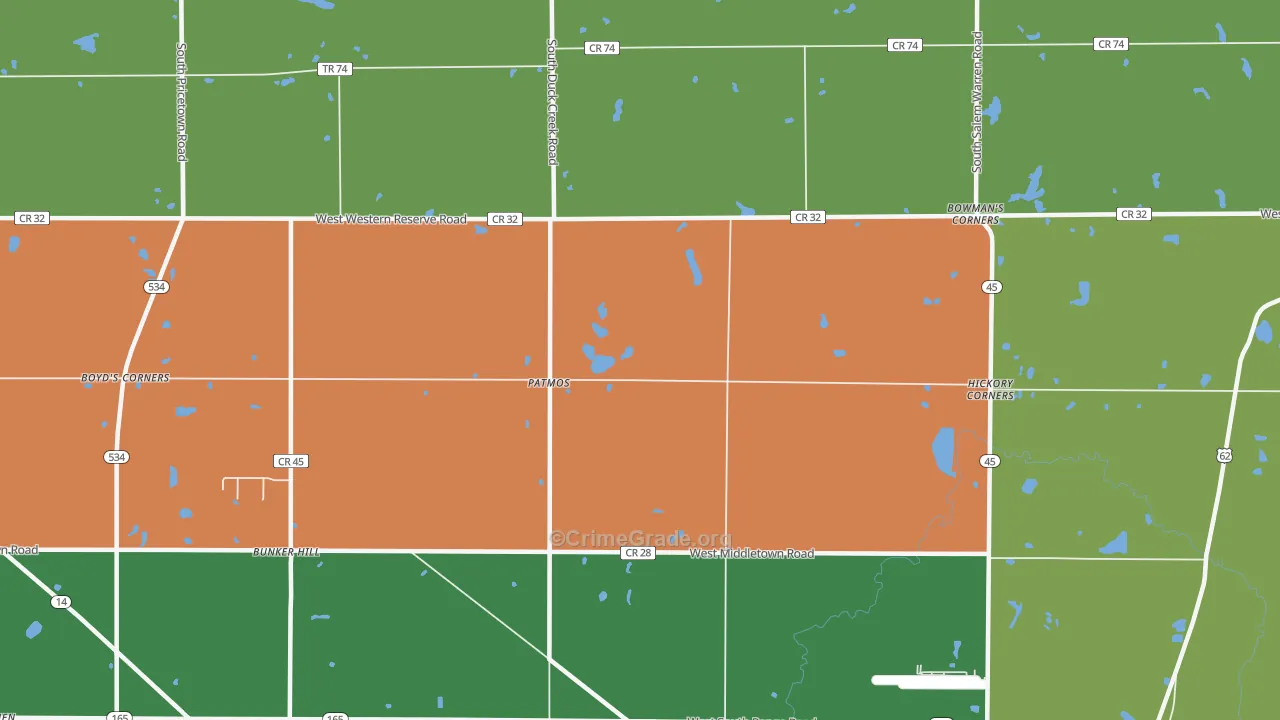 Patmos, OH Map of Assault Rates