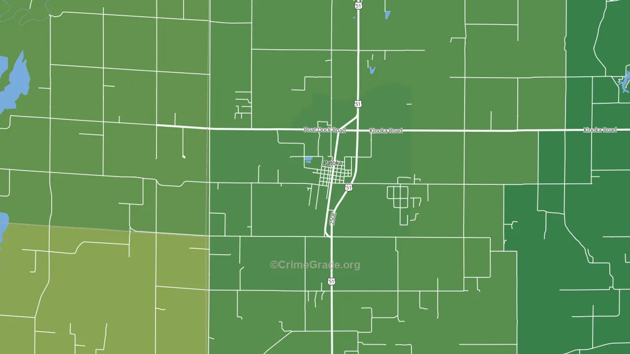 Patoka, IL Map of Assault Rates