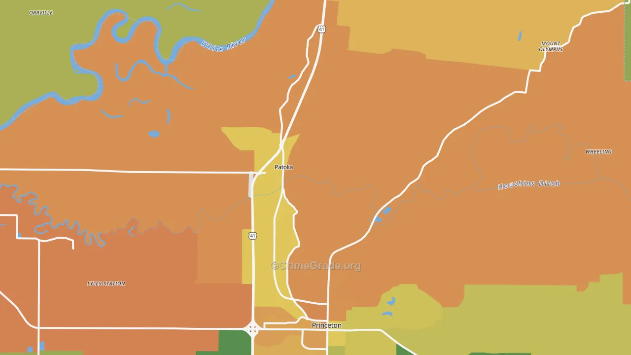 Patoka, IN Map of Assault Rates