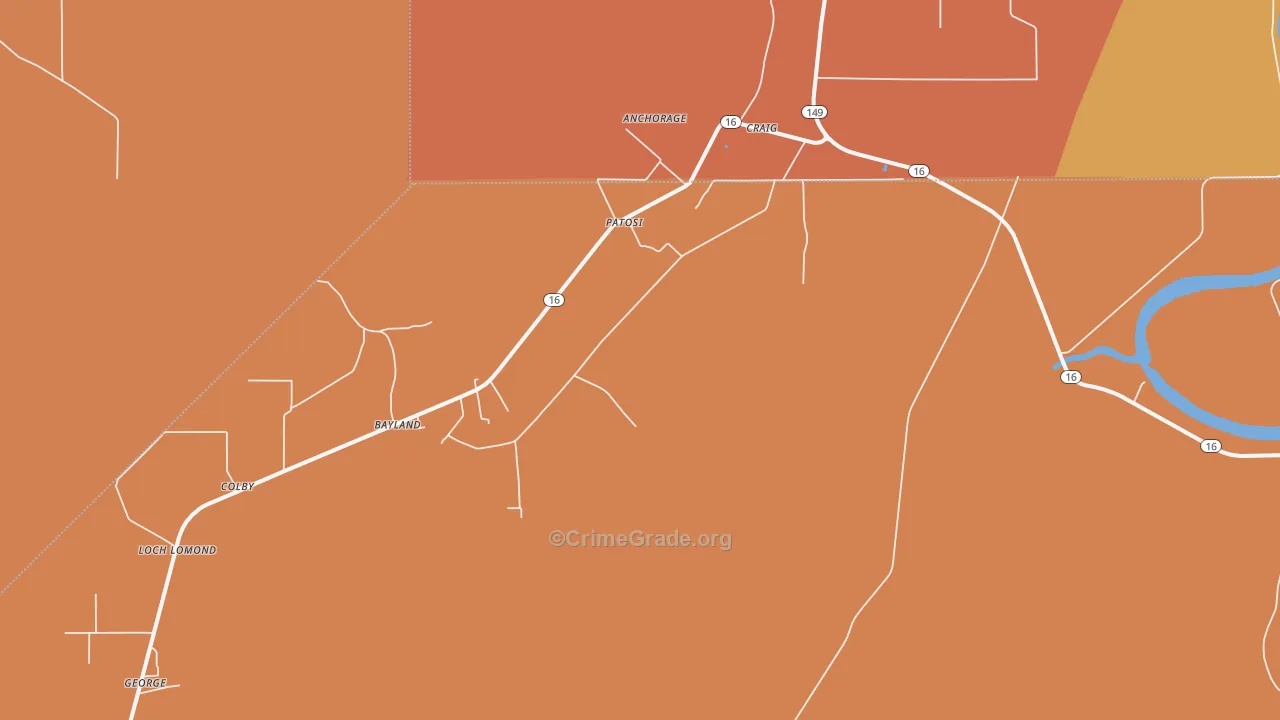 Patosi, MS Map of Assault Rates