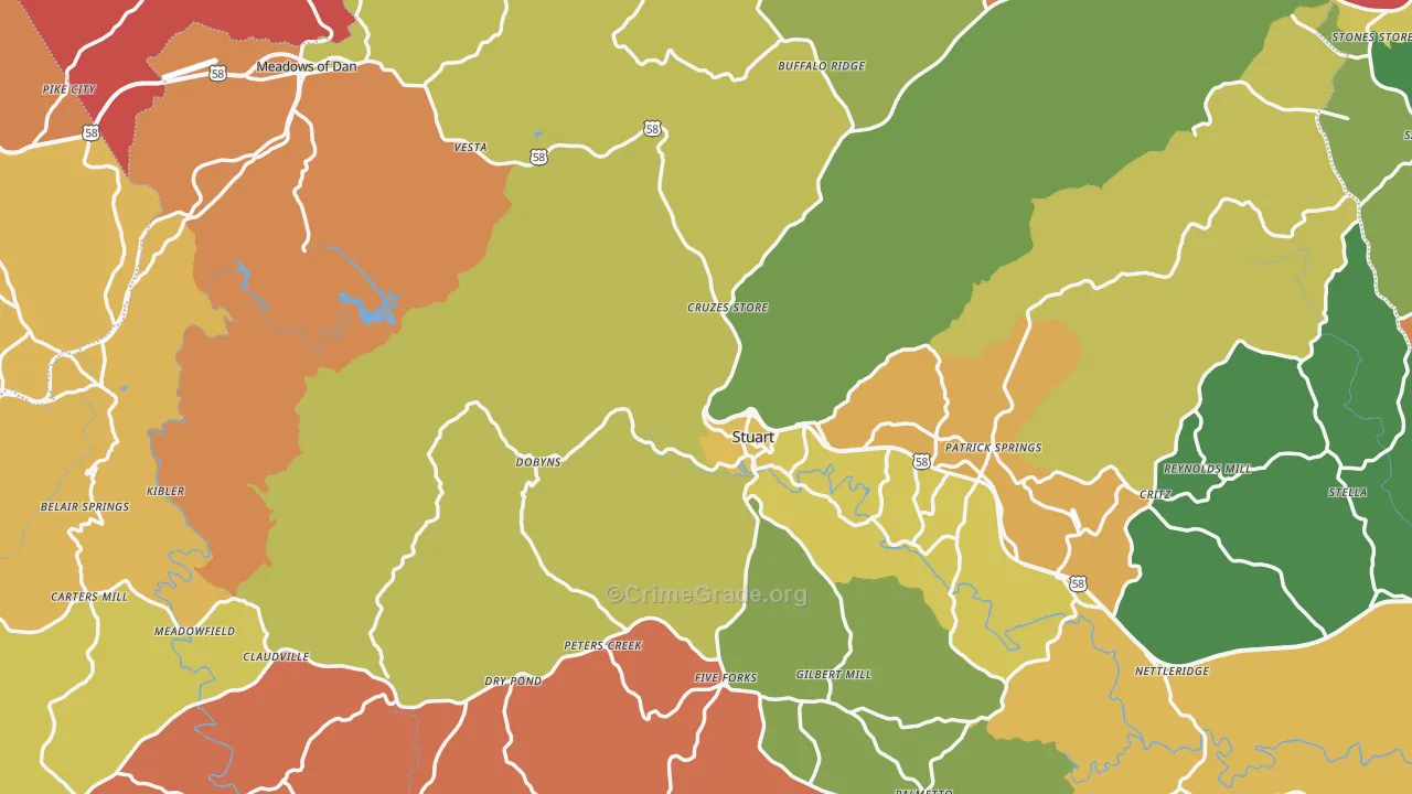 Patrick County, VA Map of Assault Rates