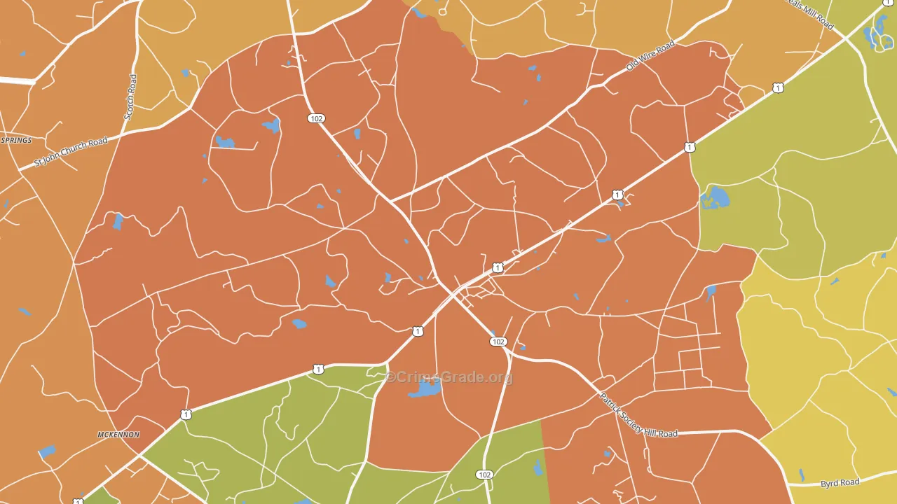 Patrick, SC Map of Assault Rates