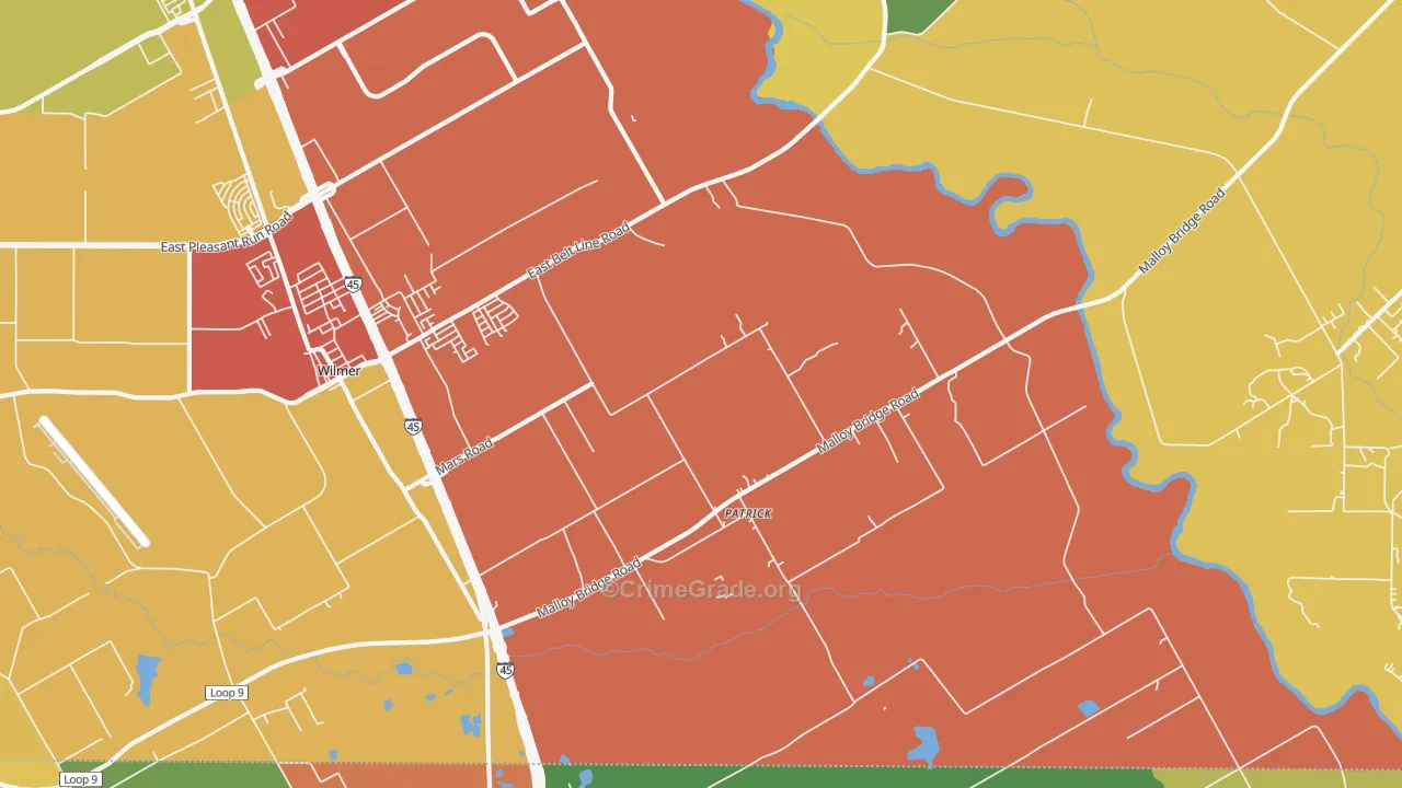 Patrick, TX Map of Assault Rates