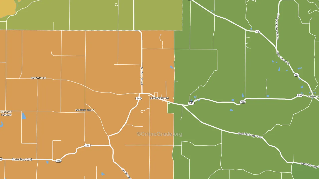 Patricksburg, IN Map of Assault Rates