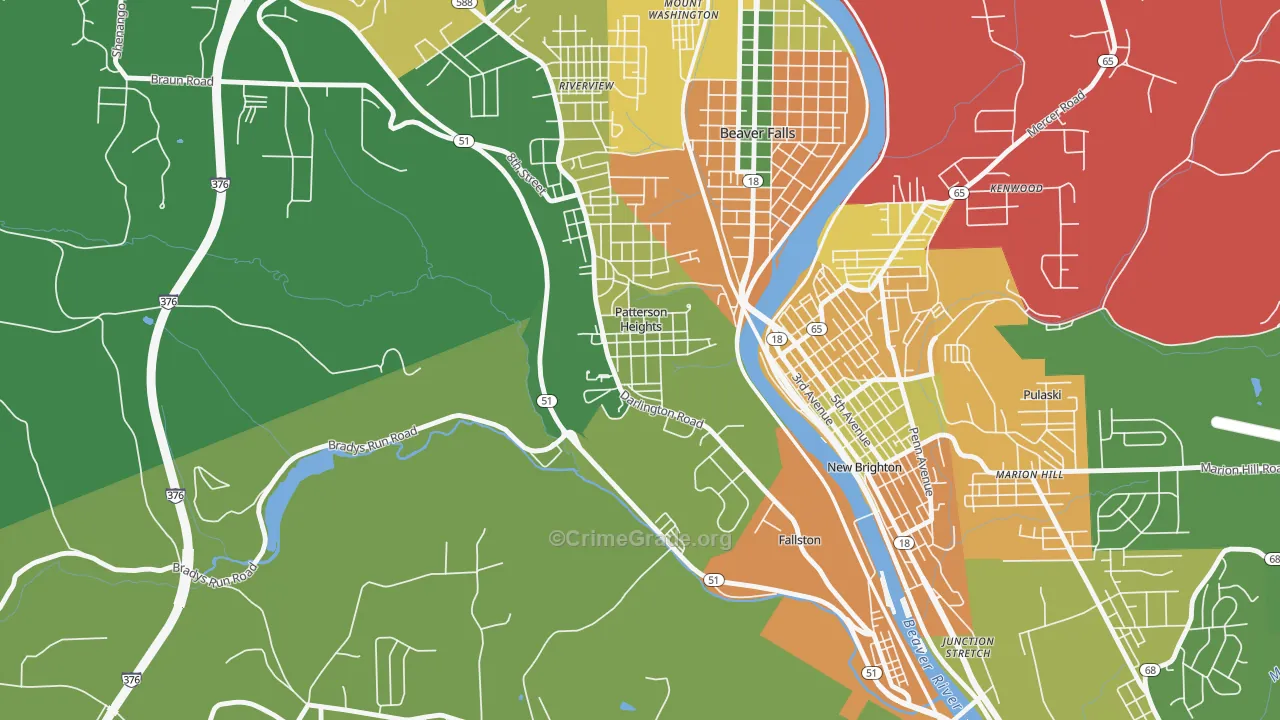 Patterson Heights, PA Map of Assault Rates