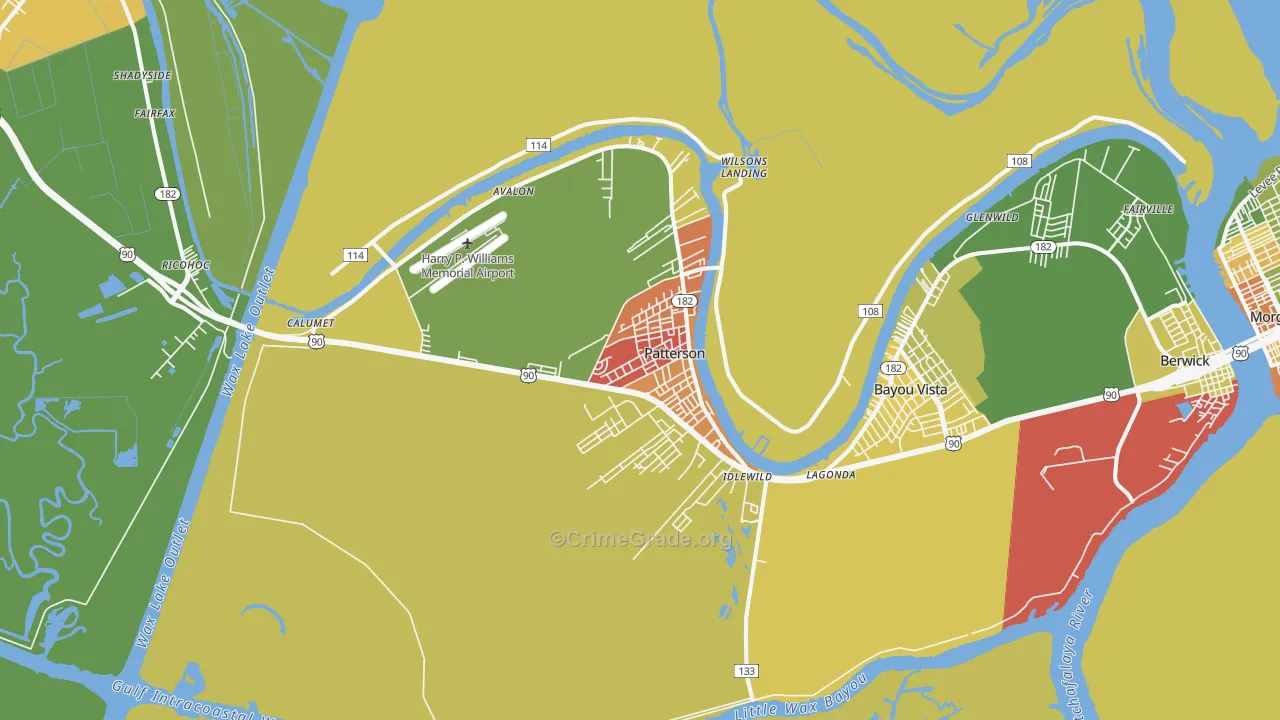 Patterson, LA Map of Assault Rates