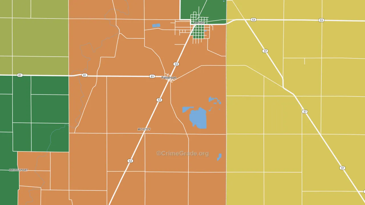 Patterson, OH Map of Assault Rates