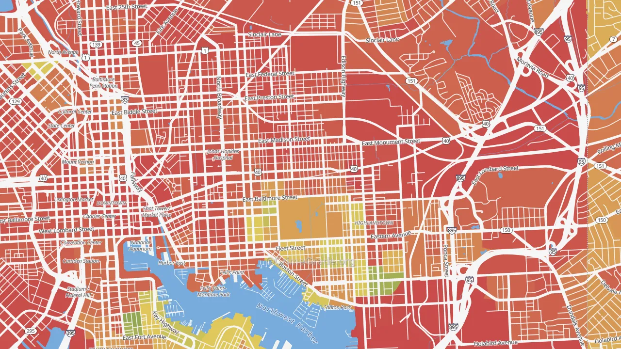 Patterson Park, Baltimore, MD Map of Assault Rates