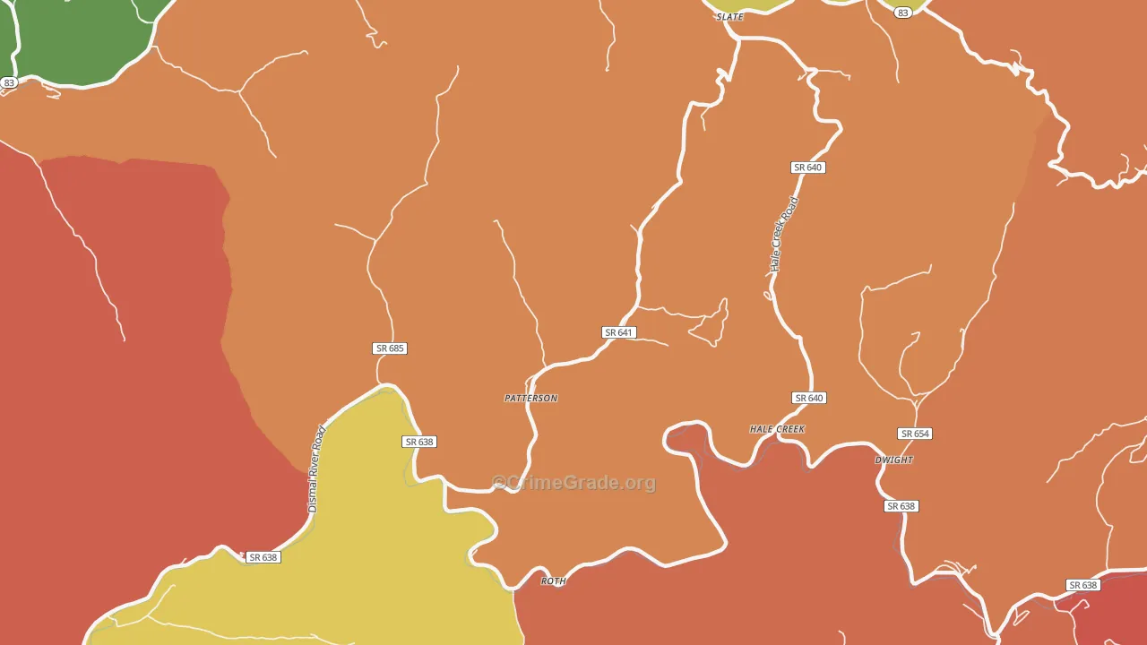 Patterson, VA Map of Assault Rates