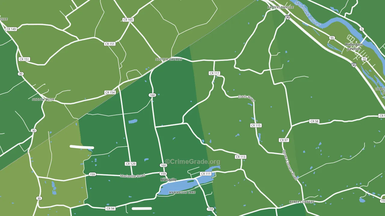 Pattersonville, NY Map of Assault Rates