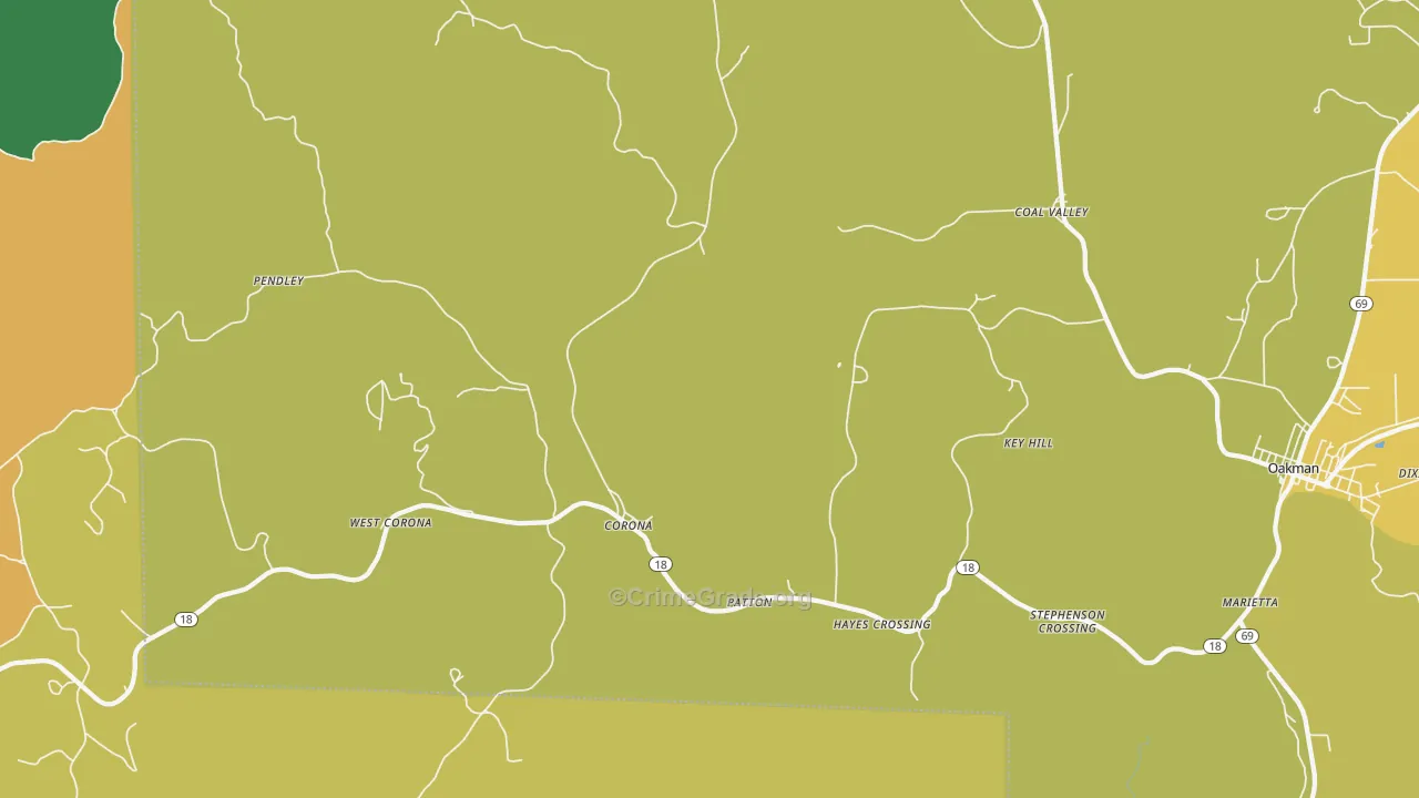 Patton, AL Map of Assault Rates