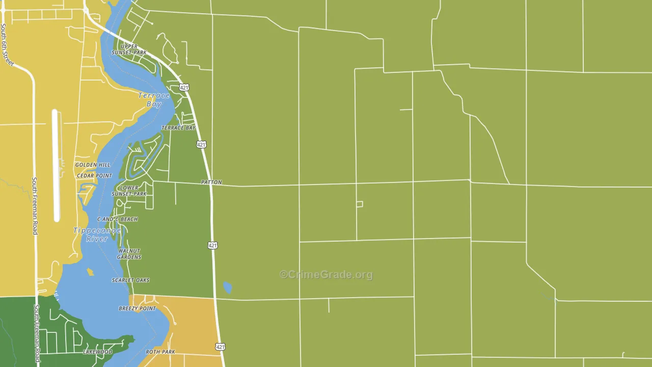 Patton, IN Map of Assault Rates
