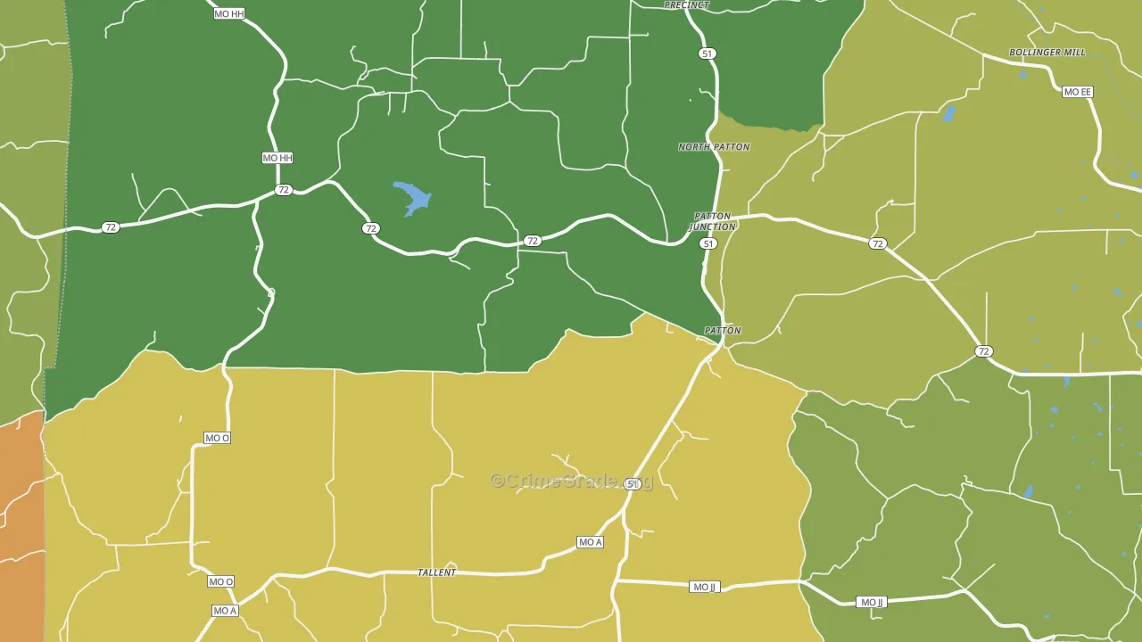 Patton, MO Map of Assault Rates