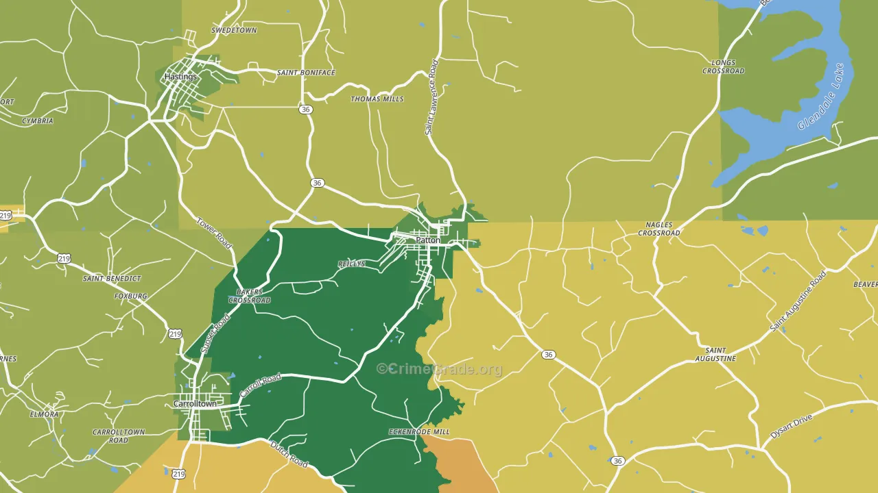 Patton, PA Map of Assault Rates