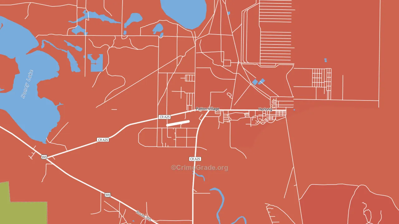 Patton Village, CA Map of Assault Rates