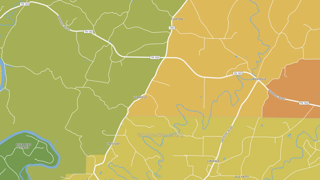 Patty, TN Map of Assault Rates